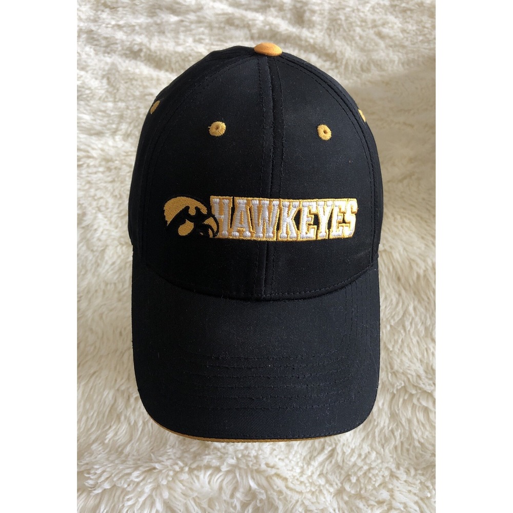 Iowa Hawkeyes Captivating Headgear Hat Cap Black Adult Used Strapback B20D
